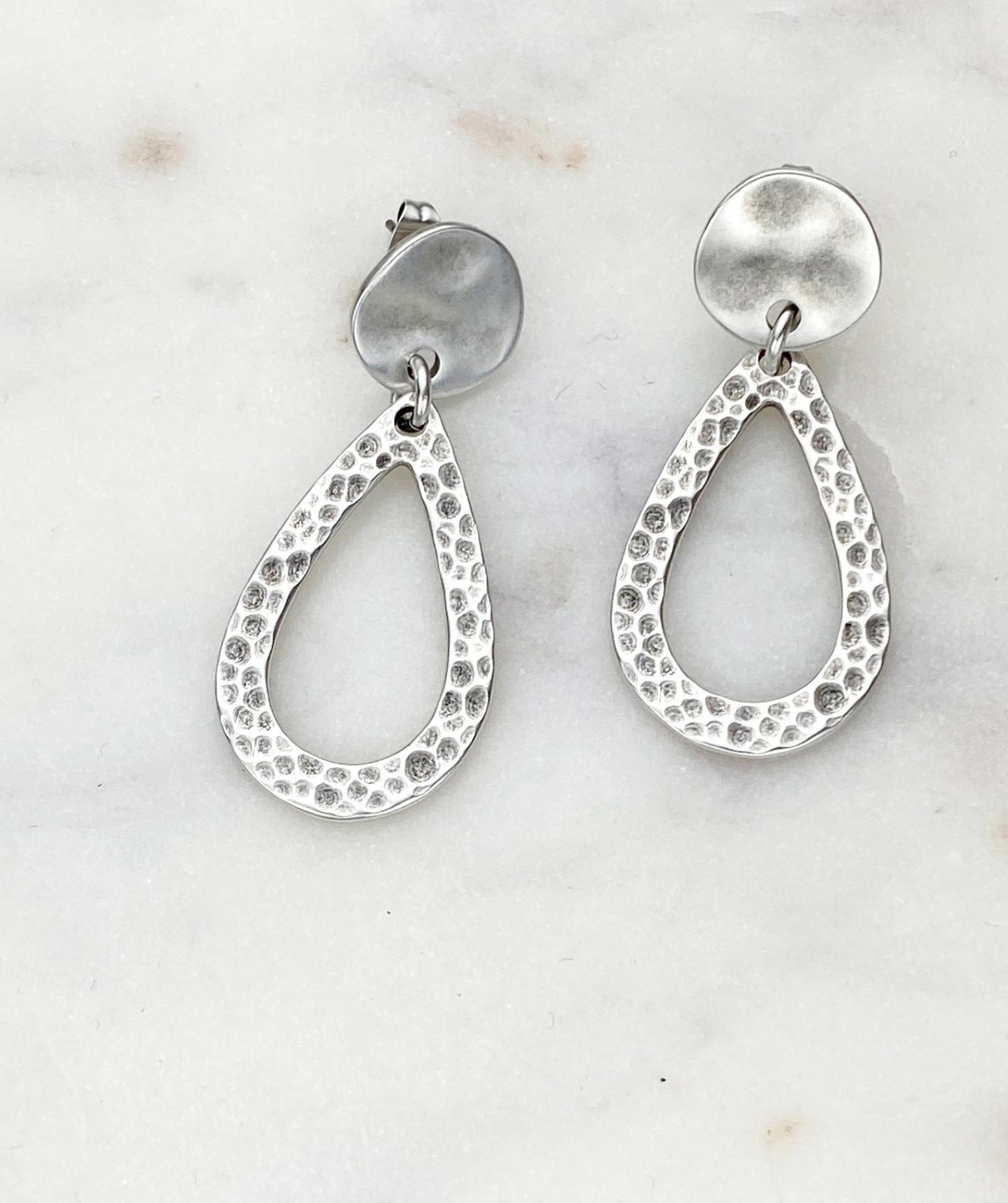 Hallie Teardrop Hammered Earrings