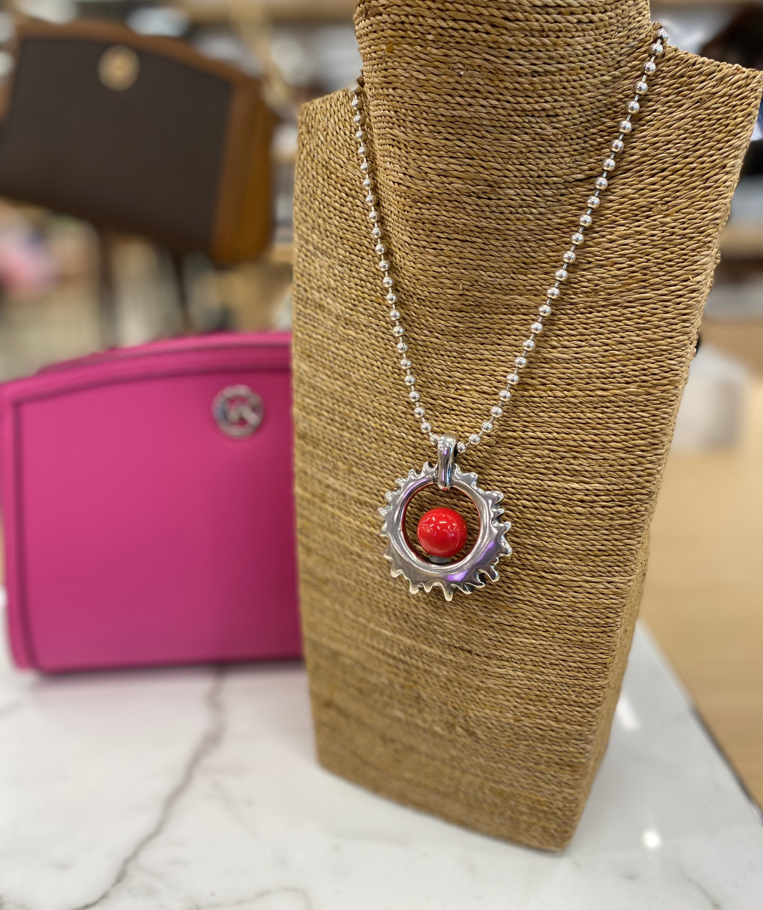 Red sales jewel necklace